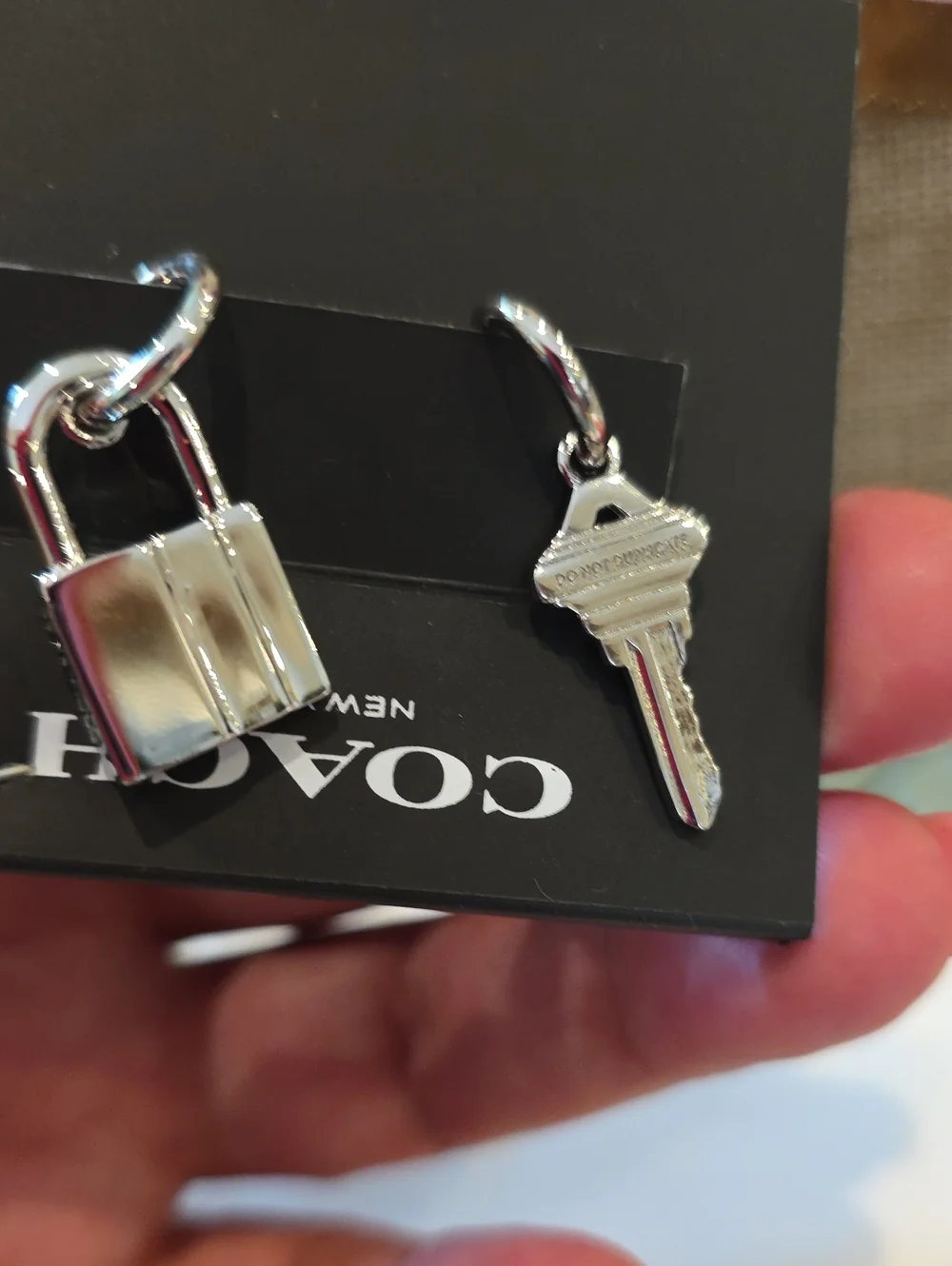 Coach Lock And Key Drop Earrings